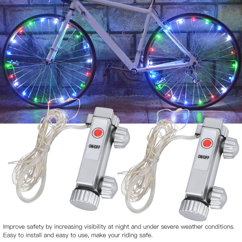 2pcs LED Waterproof Bicycle Wheel Light Bike Spoke Light Safety