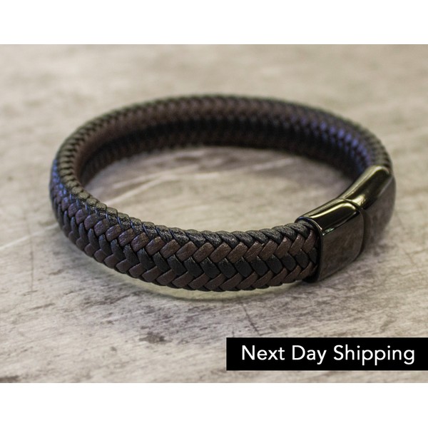 Minimalist Leather Bracelet for Men • Mens Leather Bracelet with Magnetic Clasp • Mens Jewelry • Handmade Leather Bracelet • Gift for him 14
