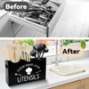 LYRIMEAI Large Utensil Holder for Kitchen Counter, 3 Compartment Solid