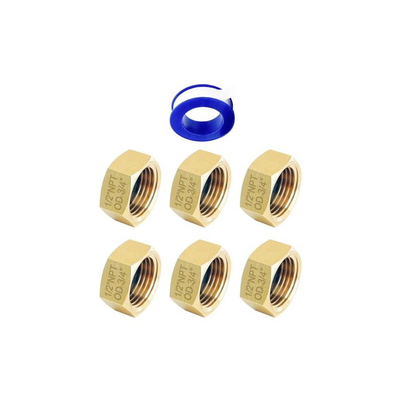 Sutekus Pipe Fitting Cap NPT Female Pipe Brass Fitting Hex