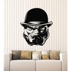 Large Vinyl Wall Decal Dog in Hat Pitbull Animal Head