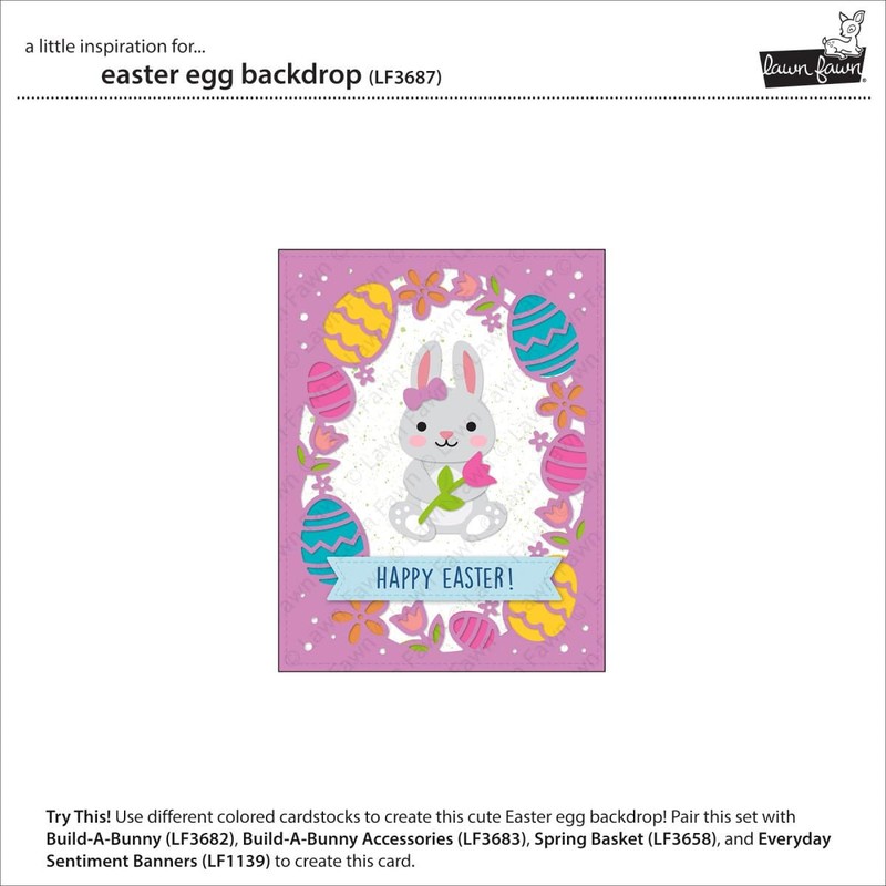 Lawn Fawn LF3687 Easter Egg Backdrop Stand-Alone Die