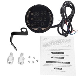 3-in-1 Motorcycle Electronic Digital Thermometer Voltmeter Time Clock Temperature Gauge