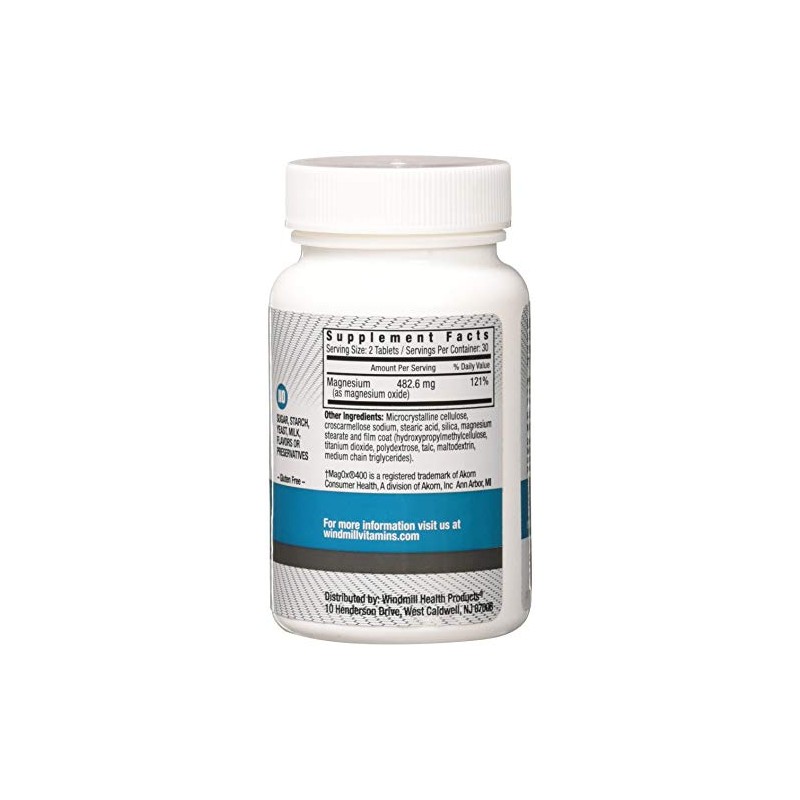 Windmill Natural Vitamins Magnesium Oxide 400 mg, Immune Support, Supports