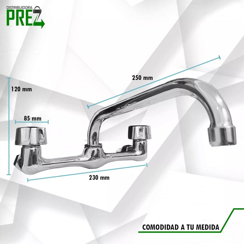 Prez Grifo Mezcladora Fregador Llave Acero Inoxidable Pared