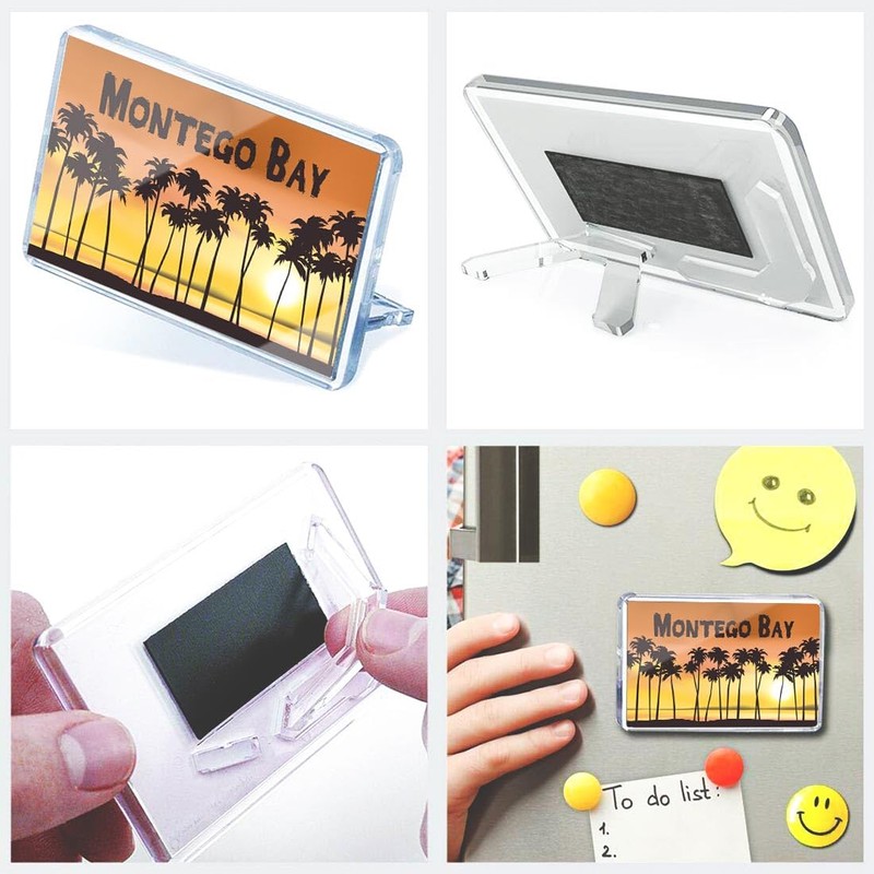 Classic Rectangle Magnet with Stand - Montego Bay Jamaica Beach
