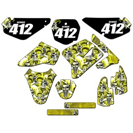 Senge Graphics Inc 2001-2004 RM 85 JESTER Yellow Senge Graphics Kit Compatible with Suzuki - Complete Kit With Rider I.D., 16/19