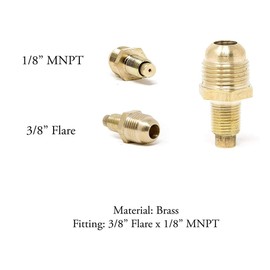 MI MADOL IMPORTS, LLC MADOL Propane Jet Connector, Brass Orifice Fitting with 3/8” Male Flare x 1/8” Male MNPT Nozzle, for Burners Grills, Propane Appliances. Conector para Quemador Propano