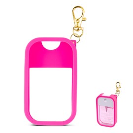 VANEST Silicone Case Compatible with Touchland Hand Sanitizer Spray, Protective Case with Keychain for Power Mist and Glow Mist 1 fl oz, Hand Sanitizer Spray Accessory (Hot Pink, 1 Pack)