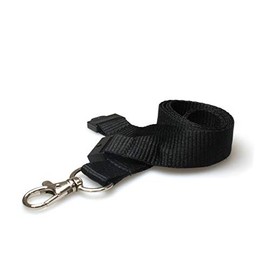 Customcard ltd Black Lanyard Neck Strap (Metal Clip), Safety Breakaway Neck Lanyard Black 20mm Wide
