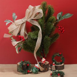 Classicseali 33Yards Jute Ribbon, 3/4 in Burlap Ribbon for Crafts Natural Burlap Fabric Roll for Wedding Decorations Gift Wrapping Supplies Bows Wreaths Crafts Flower Bouquet Party Home Decorations