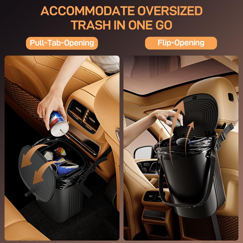 Waretary Trash Can for Car Garbage: Leakproof Silicone Car Waste