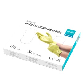 EUROPAPA® Nitrile Gloves, Box of 100, Disposable Gloves, Examination Gloves, Powder–Free, Latex, Non–Sterile, Latex Free, Disposable Gloves (XL, Green)