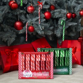 Christmas Candy Canes Variety Pack - Peppermint & Wintergreen Flavors, 24 Count (2 Packs) | Individually Wrapped Holiday Candy for Stocking Stuffers, Gift Bags & Christmas Tree Decorations