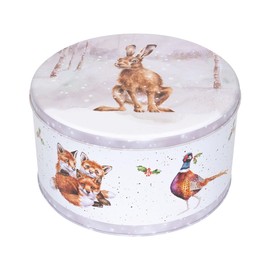 Wrendale Designs Winter Forest Animals Round Christmas Tin