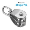 PATIKIL M15 Double Pulley Block, 2 Pack 304 Stainless Steel