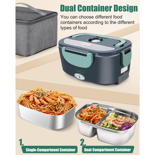 Buddew Buddew Electric Lunch Box 80W Food Heater with Dual