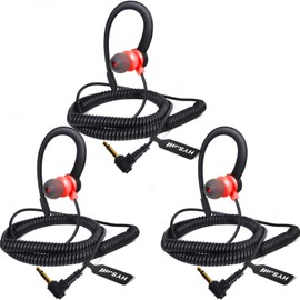 HYS Light Ear Hook - 3.5 mm Jack - Left or Right Ear - Headset for Radios Handheld Microphone, Pack of 3 (REDC-3)
