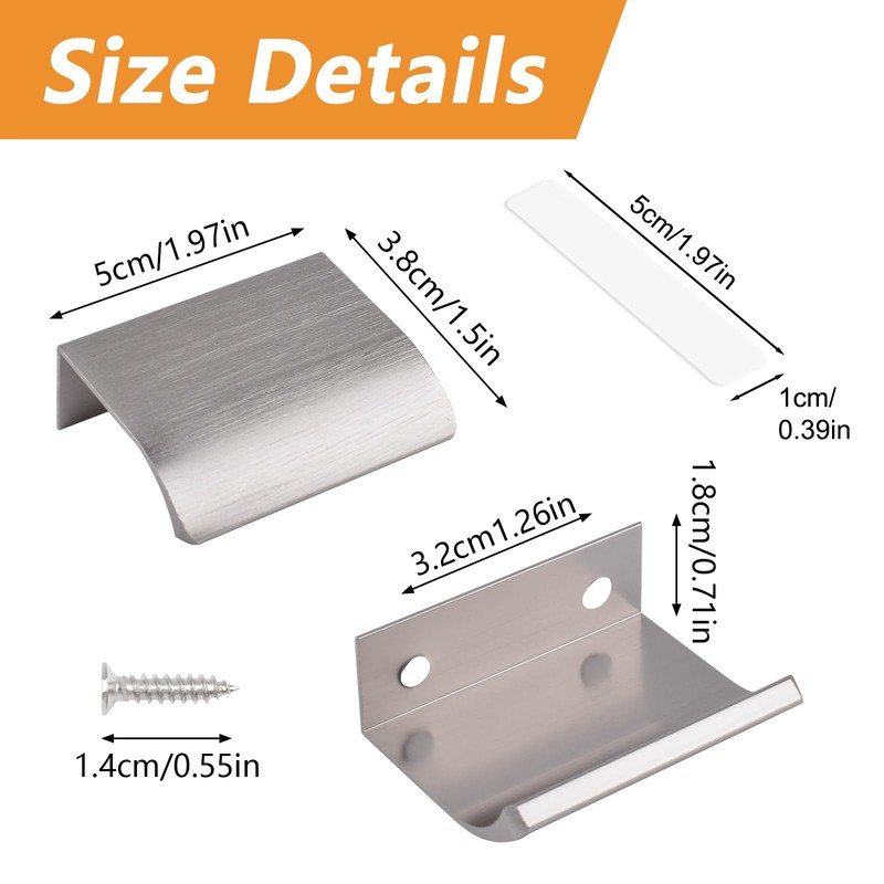 MOROBOR Finger Edge Pull, 8pcs Concealed Handle Aluminum Alloy Invisible