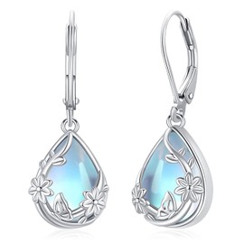 Aniu Butterfly Moonstone Earrings 925 Sterling Silver Butterfly Teardrop Drop Dangle Teardrop Earrings Jewelry Gift for Women Girls Birthday Mothers Day Gifts Jewelry