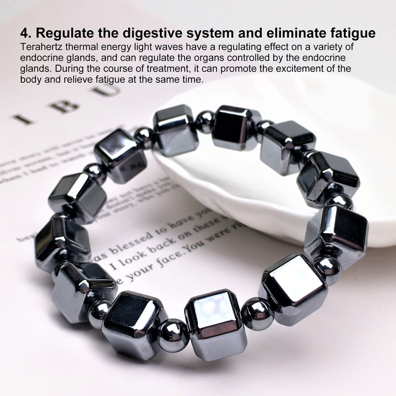 0.4in Terahertz Bracelet Rectangle Beads Good Thermal Conductivity Natural Terahertz
