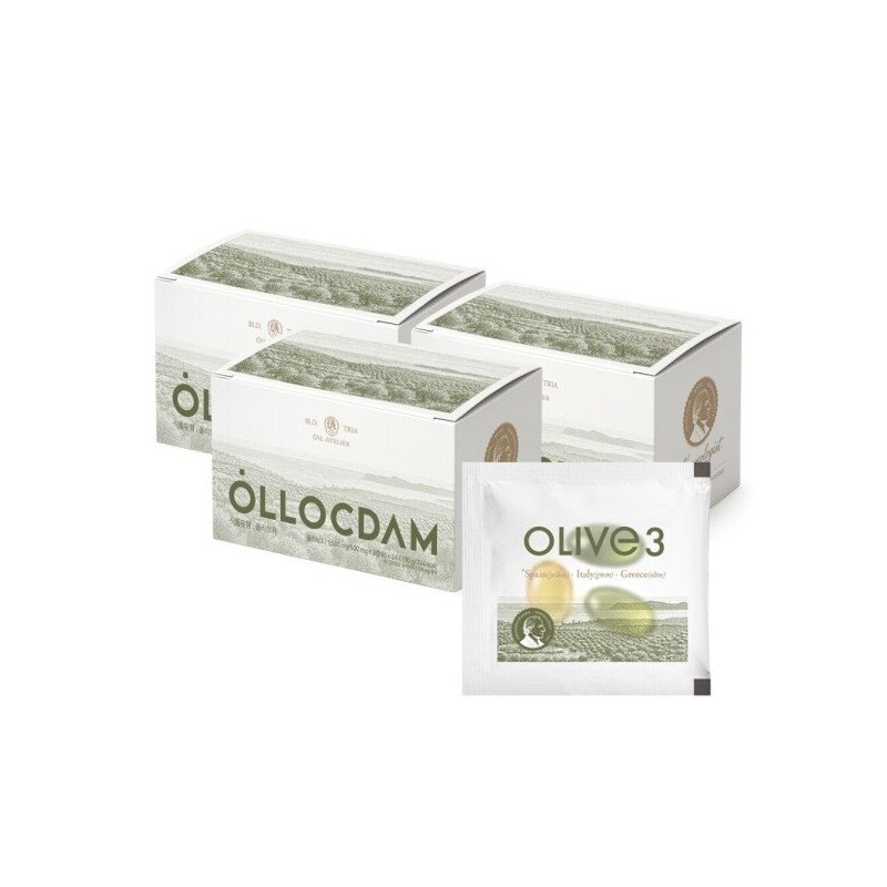 Olokdam Olive 3 EVOO Mediterranean Olive Oil Capsules 24 Capsules