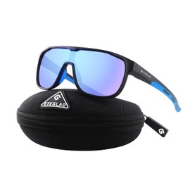 EYEGLAD MARS One-Piece Lifestyle Outdoor Polarized sunglasses UV400 Anti-Seawater Women Men Adult Teenager Running Fishing Hiking Sports (Racetrack Black)