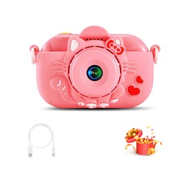 Kids Toy Camera, for Boys Girls Age 3-8, Digital Video Camera with Stickers, Cute Case and 32GB SD Card