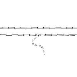 Quadri - 925 silver chain (paper clip) 18 carat gold plated 1 micron or silver for men and women made of genuine 925 silver width 4.5 mm length 41 | 46 | 52 | 56 | 61 | 76 cm with extension by 5 cm