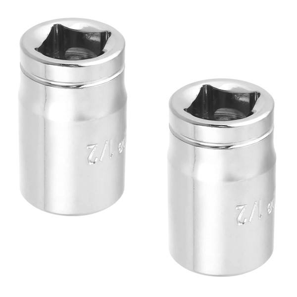 Auniwaig 3/8" Drive 1/2" 6-Point Impact Socket,Imperial Chrome Vanadium 4pcs