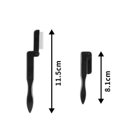 1pcs Brow Brush,Stainless Steel Teeth Eyebrow Comb Eyelash Separator,Portable Folding Eyelash Comb Brush Tool,Brow Brush,Eyelash Folding Brush Grooming Brush for Girls Women Making Up Supplies(BLACK)