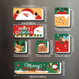 EVA Christmas Refrigerator Magnets Christmas Tree Refrigerator Decorations Santa Claus Reindeer car Stickers Christmas Snowmen Holiday Decorative Stickers (Fridge Magnet D)