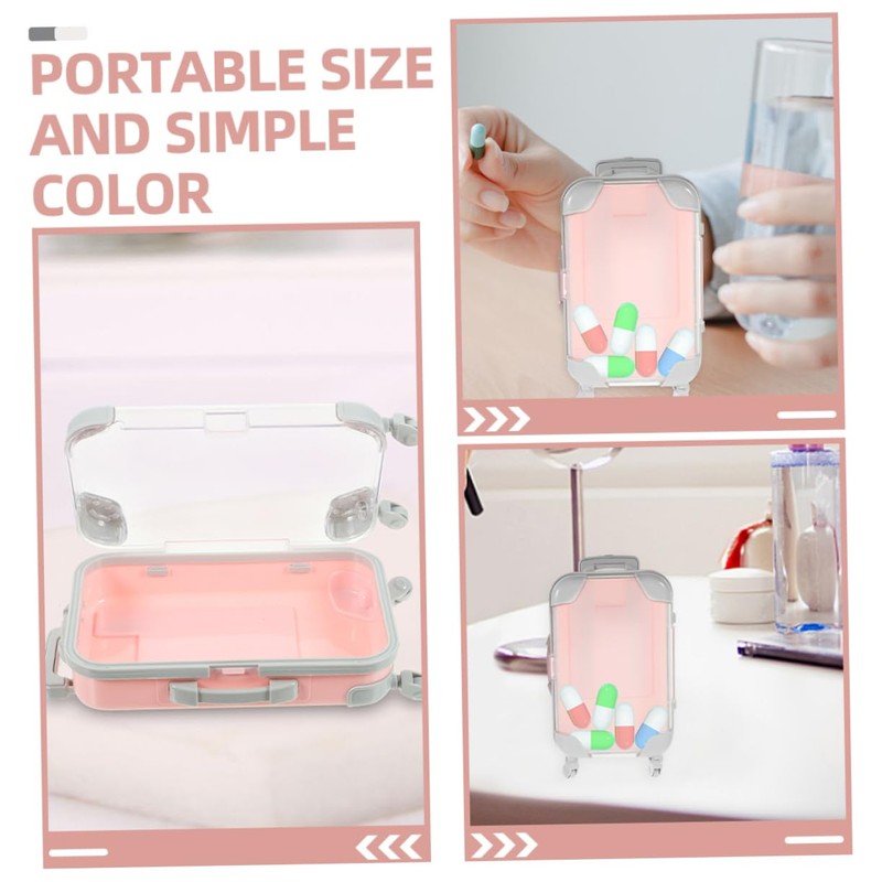 Garneck 2pcs Mini Plastic Suitcase Makeup Box - Portable Hard