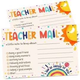 Boho Theme Teacher Mail Cards, Preschool, Elementary Teacher Mail Good Behavior Incentive Cards to Send Home