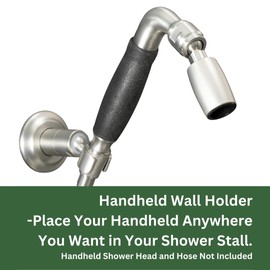 High Sierra® - Solid Metal Wall Mounted Holder for Handheld Shower Heads - Polished Brass Finish
