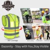 Dazonity High Visibility Safety Vest with Multi Pockets and Zipper,