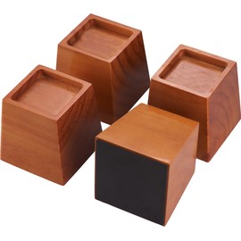 MONTIHOLD Premium Pine Wood 4-Inch Furniture Risers – Heavy-Duty, 2000 Lb Capacity, Floor Protectors, Easy to Install, Versatile for Beds, Sofas, & More