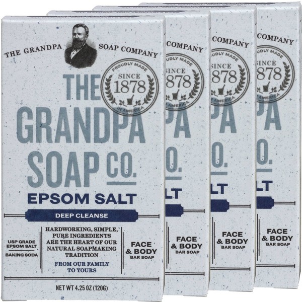 Grandpa's Epsom Salt Soap 4.25 Ounces (Pack of 4)