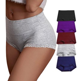 OPIBOO Plus Size Womens Underwear Cotton Comfort Postpartum Essentials Panties Ladies High Waisted Tummy Control Briefs Multipacks