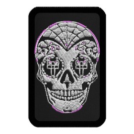 Edge of Life Designs White Sugar Skull Dia De Los Muertos Day of the Dead Embroidered Patch