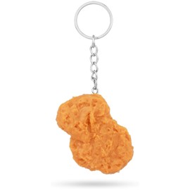 RGEVGER Realistic Chicken Nugget Keyring, Creative Imitation Food Keychain, Novelty Fun Cute Chicken Nugget Keychains, Gag Joke Keyring, for Suitcases Handbag Purse Car Keys Pendant Hanging Ornament