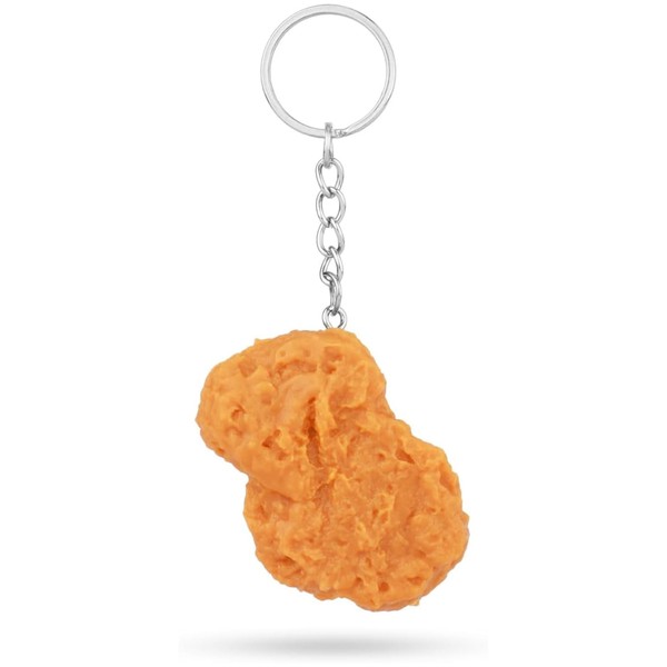 RGEVGER Realistic Chicken Nugget Keyring, Creative Imitation Food Keychain, Novelty