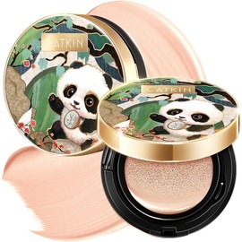 CATKIN Panda Land Full Coverage Cushion Fondation, Breathable Hydrating Nourishing Poreless Face Makeup Save for Sensitive Skin,Sheer Finish (C02 Light Beige)