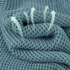 MICROFI Microfiber Waffle Face Towels, 2 Pieces, Soft, Absorbent, Fast Drying, Lint Free (Green)