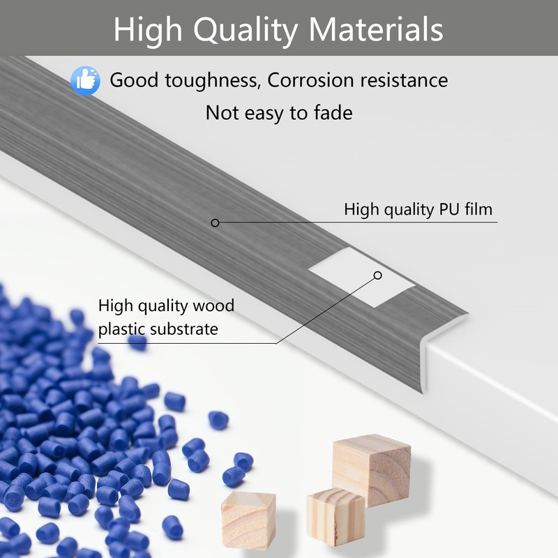 3 Pcs 49" Wall Corner Protector Trim, Gray Wood Grain