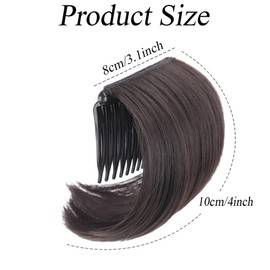 2Pcs Brown Black Hair Comb Bump It Up Volume Hair Base Insert Tool Hair Bun Invisible False Hair Clip Fluffy Styling Increased Hair Pad for Women