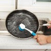 Dish Brush with Handle, 2 Pack Scrub Brushes with Built-in