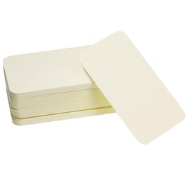 Penta Angel 100 Pcs Mini Paper Blank Gift Notes Cards DIY Craft Small Word Business Message Cards (Beige)