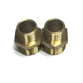 VEDA 2 pecs Brass Hose Tap Connector Male Thread Plumbing Water Pipe Adaptor Fitting 13 Sizes (1/4" BSP to 3/8" DN8 to DN10)