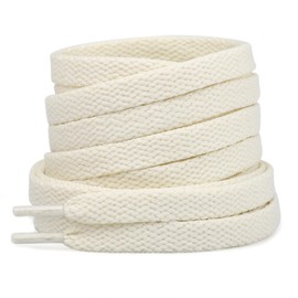 Stepace [2 Pairs] Flat Shoe Laces 5/16" Wide for Sneakers - 13 Colors Shoelaces Beige 120